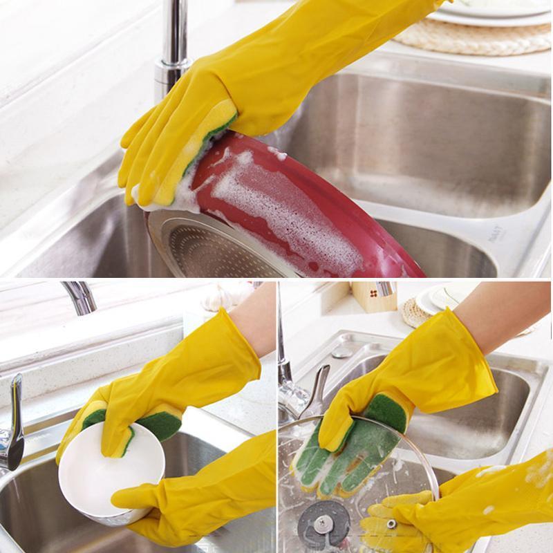 Scrub Dishwashing Gloves